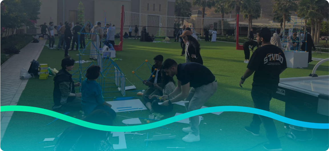Corporate team building with teams collaborating on challenges in Dubai