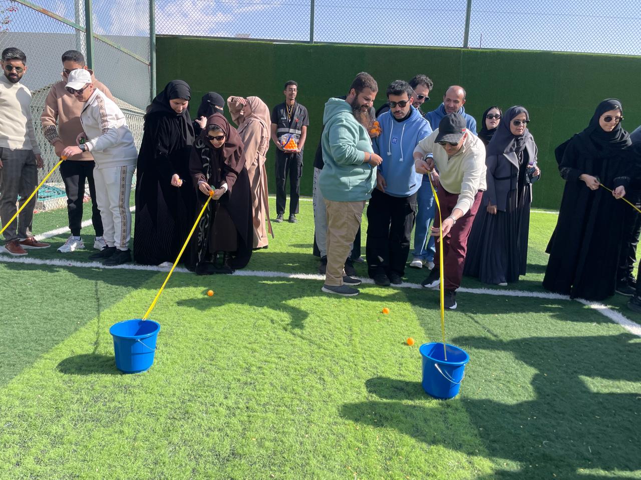 Corporate team building with teams solving challenges in Dubai